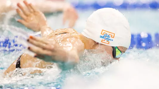 AUSTIN, TX - MARCH 22, 2019 - Madeline Banic of the Tennessee Volunteers during the Day Three Prelims Session during the 2019 NCAA D1 Women's Swimming and Diving Championships at the Lee & Joe Jamail Texas Swimming Center in Austin, TX. Photo By John Golliher/Tennessee Athletics