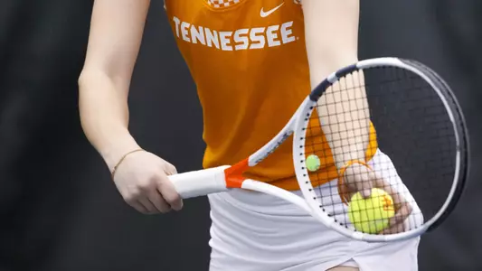 KNOXVILLE, TN - February 04, 2022 - Rebeka Mertena of the Tennessee Lady Volunteers during the game between the North Carolina State Wolfpack and the Tennessee Lady Volunteers at Goodfriend Tennis Center in Knoxville, TN. Photo By Emma Corona/Tennessee Athletics