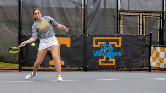 KNOXVILLE, TN - March 25, 2022 - Eleonora Molinaro of The Tennessee Volunteers during the game between the Texas A&M Aggies and the Tennessee Lady Volunteers at Goodfriend Tennis Center in Knoxville, TN. Photo By Emma Corona/Tennessee Athletics