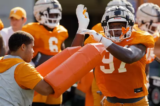 KNOXVILLE, TN - August 19, 2022 - Defensive lineman Jayson Jenkins #97 of the Tennessee Volunteers during the practice at Neyland Stadium in Knoxville, TN. Photo By Emma Corona/Tennessee Athletics