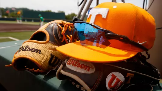 KNOXVILLE, TN - June 11, 2022 - Sunglasses on hat before the 2022 NCAA Baseball Tournament Super Regional game between the Notre Dame Fighting Irish and the Tennessee Volunteers at Lindsey Nelson Stadium in Knoxville, TN. Photo By Emma Corona/Tennessee Athletics