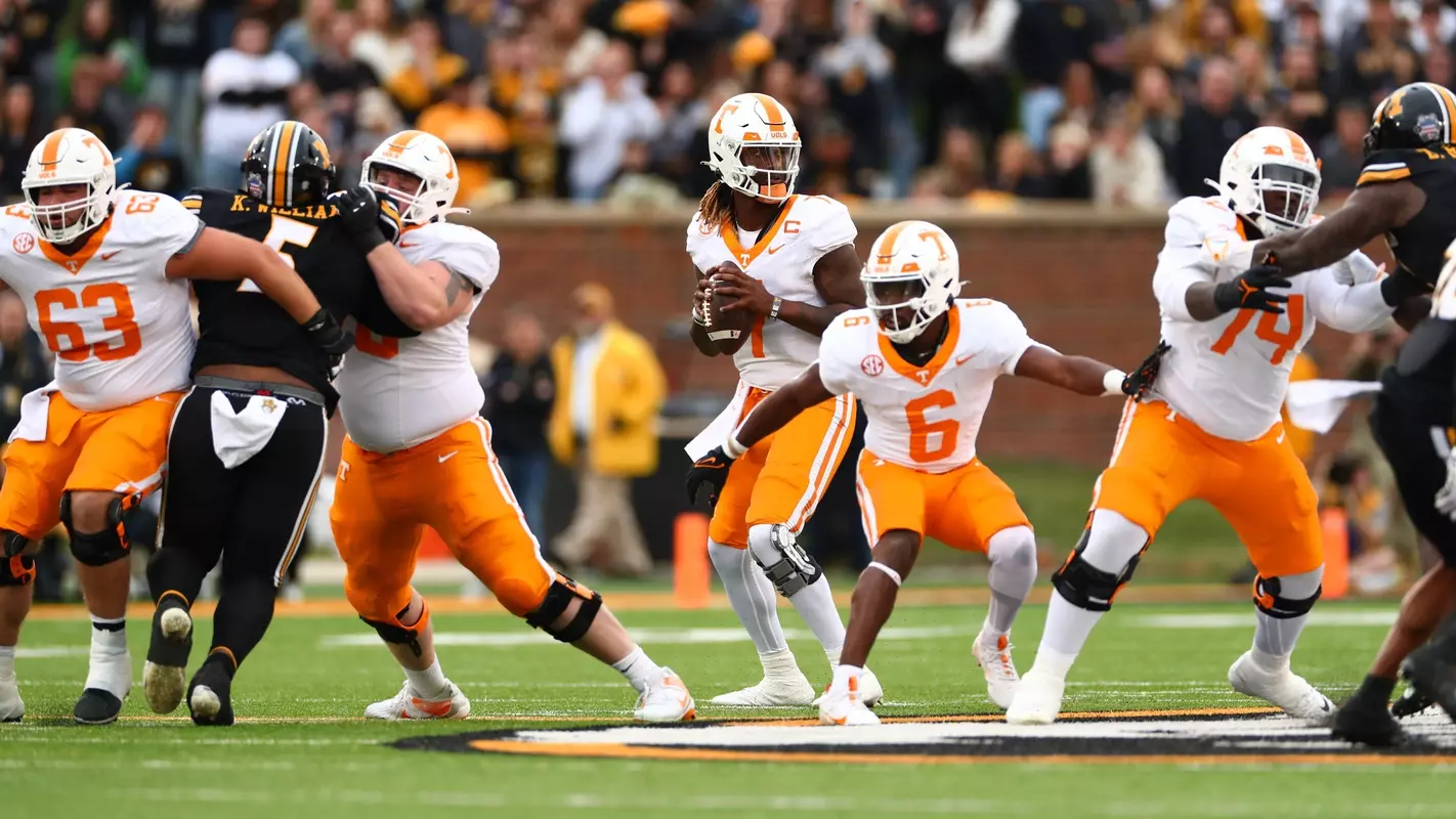 COLUMBIA, MO - November 11, 2023 - \fb during the game between the Missouri Tigers and the Tennessee Volunteers at Faurot Field in Columbia, MO. Photo By Kate Luffman/Tennessee Athletics