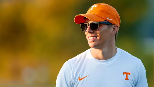 KNOXVILLE, TN - September 01, 2023 - Head Coach and Director of Cross Country/Distance Sean Carlson of the Tennessee Volunteers before the Tennessee Cross Country Invitational at Cherokee Farm Cross Country Course in Knoxville, TN. Photo By Kate Luffman/Tennessee Athletics