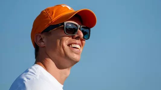 KNOXVILLE, TN - September 01, 2023 - Head Coach and Director of Cross Country/Distance Sean Carlson of the Tennessee Volunteers after the Tennessee Cross Country Invitational at Cherokee Farm Cross Country Course in Knoxville, TN. Photo By Kate Luffman/Tennessee Athletics