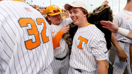 KNOXVILLE, TN - February 22, 2023 - Catcher Charlie Taylor #14 of the Tennessee Volunteers during the game between the Alabama A&M Bulldogs and the Tennessee Volunteers at Lindsey Nelson Stadium in Knoxville, TN. Photo By Ian Cox/Tennessee Athletics