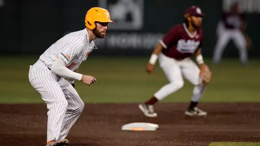 KNOXVILLE, TN - February 22, 2023 - Utility Ethan Payne #12 of the Tennessee Volunteers during the game between the Alabama A&M Bulldogs and the Tennessee Volunteers at Lindsey Nelson Stadium in Knoxville, TN. Photo By Ian Cox/Tennessee Athletics