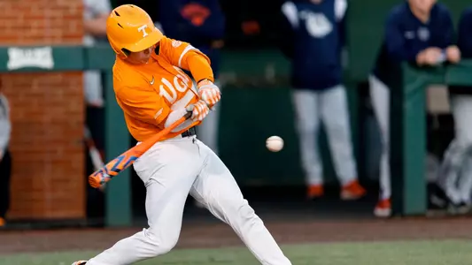 KNOXVILLE, TN - March 04, 2023 - Catcher Charlie Taylor #14 of the Tennessee Volunteers during the game between the Gonzaga Bulldogs and the Tennessee Volunteers at Lindsey Nelson Stadium in Knoxville, TN. Photo By Ian Cox/Tennessee Athletics