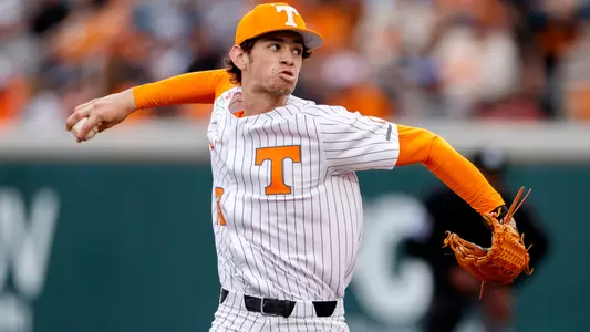 KNOXVILLE, TN - February 22, 2023 - Pitcher JJ Garcia #43 of the Tennessee Volunteers during the game between the Alabama A&M Bulldogs and the Tennessee Volunteers at Lindsey Nelson Stadium in Knoxville, TN. Photo By Ian Cox/Tennessee Athletics