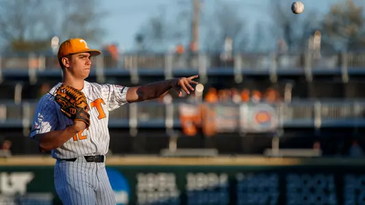 KNOXVILLE, TN - March 07, 2023 - Pitcher Jake Fitzgibbons #42 of the Tennessee Volunteers before the game between the Boston College Eagles and the Tennessee Volunteers at Lindsey Nelson Stadium in Knoxville, TN. Photo By Emma Ramsey/Tennessee Athletics