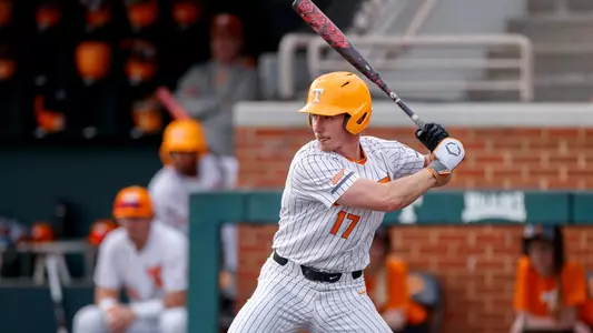 KNOXVILLE, TN - February 22, 2023 - Outfielder/Catcher Jared Dickey #17 of the Tennessee Volunteers during the game between the Alabama A&M Bulldogs and the Tennessee Volunteers at Lindsey Nelson Stadium in Knoxville, TN. Photo By Ian Cox/Tennessee Athletics