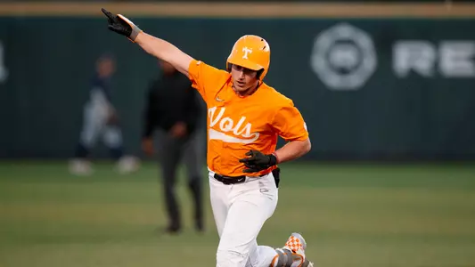 KNOXVILLE, TN - February 28, 2023 - Outfielder/Catcher Jared Dickey #17 of the Tennessee Volunteers during the game between the Charleston Southern Buccaneers and the Tennessee Volunteers at Lindsey Nelson Stadium in Knoxville, TN. Photo By Emma Corona/Tennessee Athletics