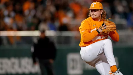 KNOXVILLE, TN - March 04, 2023 - Pitcher Kirby Connell #35 of the Tennessee Volunteers during the game between the Gonzaga Bulldogs and the Tennessee Volunteers at Lindsey Nelson Stadium in Knoxville, TN. Photo By Ian Cox/Tennessee Athletics