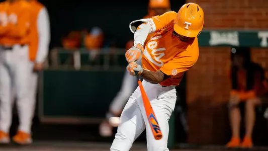 KNOXVILLE, TN - February 28, 2023 - Infielder Maui Ahuna #2 of the Tennessee Volunteers during the game between the Charleston Southern Buccaneers and the Tennessee Volunteers at Lindsey Nelson Stadium in Knoxville, TN. Photo By Emma Corona/Tennessee Athletics