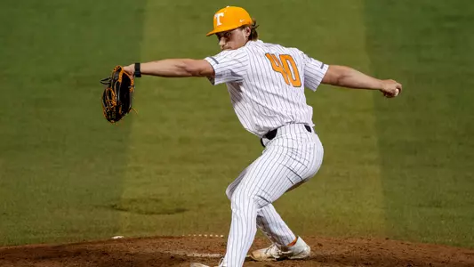 KNOXVILLE, TN - February 22, 2023 - Pitcher Zach Joyce #40 of the Tennessee Volunteers during the game between the Alabama A&M Bulldogs and the Tennessee Volunteers at Lindsey Nelson Stadium in Knoxville, TN. Photo By Ian Cox/Tennessee Athletics