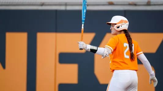 KNOXVILLE, TN - March 10, 2023 - Outfielder/Infielder Giulia Koutsoyanopulos #27 of the Tennessee Lady Volunteers during the game between the Ole Miss Rebels and the Tennessee Lady Volunteers at Sherri Parker Lee Stadium in Knoxville, TN. Photo By Kate Luffman/Tennessee Athletics