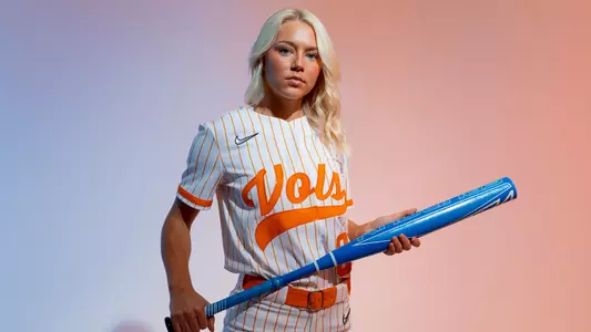 KNOXVILLE, TN - January 19, 2023 - Outfielder Brylee Mesusan #8 of the Tennessee Lady Volunteers portrait taken during 2023 softball Photo Day in Knoxville, TN. Photo By Andrew Ferguson/Tennessee Athletics