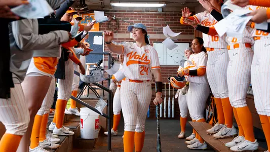 KNOXVILLE, TN - March 28, 2023 - Infielder McKenna Gibson #24 of the Tennessee Lady Volunteers during the game between the ETSU Buccaneers and the Tennessee Lady Volunteers at Sherri Parker Lee Stadium in Knoxville, TN. Photo By Emma Corona/Tennessee Athletics