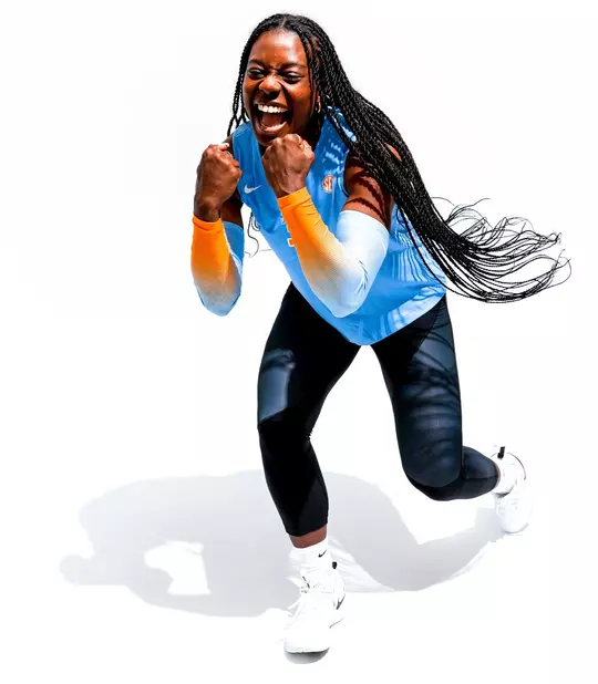 KNOXVILLE, TN - July 19, 2022 - Middle blocker Morgahn Fingall #7 of the Tennessee Lady Volunteers portrait taken during 2022 Volleyball Photo Day in Knoxville, TN. Photo By Andrew Ferguson/Tennessee Athletics