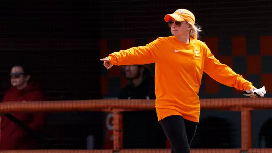 KNOXVILLE, TN - MARCH 08, 2020 - Aubrey Leach of the Tennessee Lady Volunteers during the game between the Stanford Cardinal and the Tennessee Volunteers at Sherri Parker Lee Stadium in Knoxville, TN. Photo By Maury Neipris/Tennessee Athletics