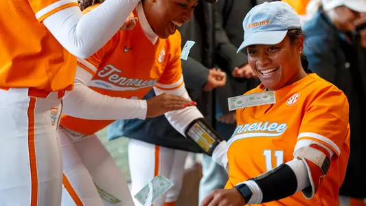 KNOXVILLE, TN - March 10, 2023 - Infielder Zaida Puni #11 of the Tennessee Lady Volunteers during the game between the Ole Miss Rebels and the Tennessee Lady Volunteers at Sherri Parker Lee Stadium in Knoxville, TN. Photo By Kate Luffman/Tennessee Athletics