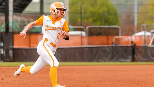 KNOXVILLE, TN - April 07, 2023 - Outfielder Brylee Mesusan #8 of the Tennessee Lady Volunteers during the game between the Baylor Bears and the Tennessee Lady Volunteers at Sherri Parker Lee Stadium in Knoxville, TN. Photo By Ian Cox/Tennessee Athletics