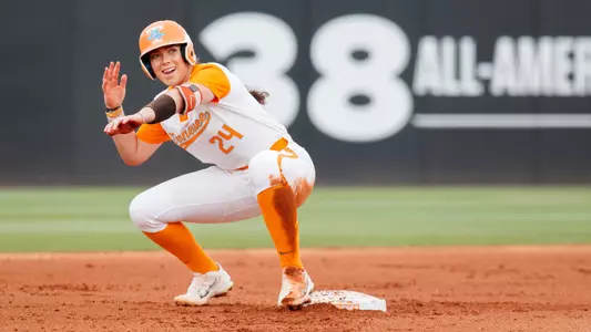 KNOXVILLE, TN - May 05, 2023 - Infielder McKenna Gibson #24 of the Tennessee Lady Volunteers during the game between the South Carolina Gamecocks and the Tennessee Lady Volunteers at Sherri Parker Lee Stadium in Knoxville, TN. Photo By Emma Corona/Tennessee Athletics