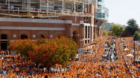 KNOXVILLE, TN - October 15, 2022 - Vol Walk before the game between the Alabama Crimson Tide and the Tennessee Volunteers at Neyland Stadium in Knoxville, TN. Photo By Emma Corona/Tennessee Athletics
