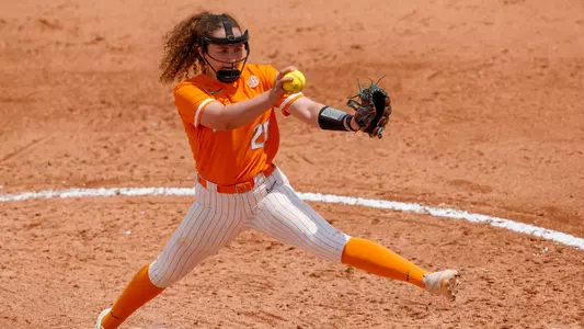 KNOXVILLE, TN - May 07, 2023 - Pitcher Nicola Simpson #28 of the Tennessee Lady Volunteers during the game between the South Carolina Gamecocks and the Tennessee Lady Volunteers at Sherri Parker Lee Stadium in Knoxville, TN. Photo By Kate Luffman/Tennessee Athletics