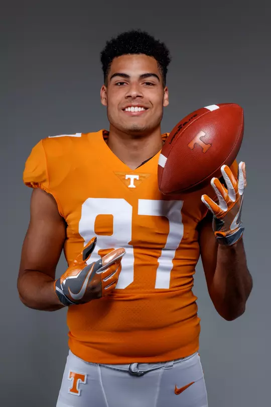 KNOXVILLE, TN - JULY 11, 2018 - Tight end Jacob Warren #87 of the Tennessee Volunteers during the 2018 Football Photo Day at Anderson Training Center in Knoxville, TN. Photo By Austin Perryman/Tennessee Athletics