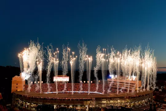 KNOXVILLE, TN - October 29, 2022 - Pre-game fireworks before the game between the Kentucky Wildcats and the Tennessee Volunteers at Neyland Stadium in Knoxville, TN. Photo By Andrew Ferguson/Tennessee Athletics