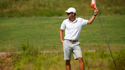 LOUDON, TN - September 08, 2023 - Assistant Coach Kavan Eubank of the Tennessee Volunteers during the Visit Knoxville Collegiate Tournament at Tennessee National Golf Club in Loudon, TN. Photo By Kate Luffman/Tennessee Athletics