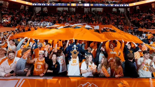 KNOXVILLE, TN - January 06, 2024 - Rocky Top Rowdies during the game between the Ole Miss Rebels and the Tennessee Volunteers at Food City Center in Knoxville, TN. Photo By Andrew Ferguson/Tennessee Athletics