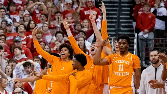 MADISON, WI - November 10, 2023 - The Tennessee Volunteers during shoot around before the game between the Wisconsin Badgers and the Tennessee Volunteers at Kohl Center in Madison, WI. Photo By Andrew Ferguson/Tennessee Athletics