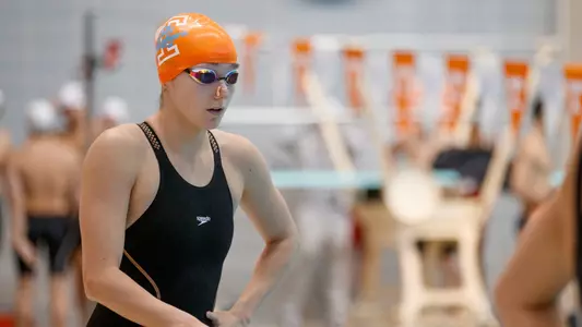 KNOXVILLE, TN - November 15, 2023 - Camille Spink of the Tennessee Volunteers during the Tennessee Invitational at Allan Jones Intercollegiate Aquatic Center in Knoxville, TN. Photo By Kate Luffman/Tennessee Athletics