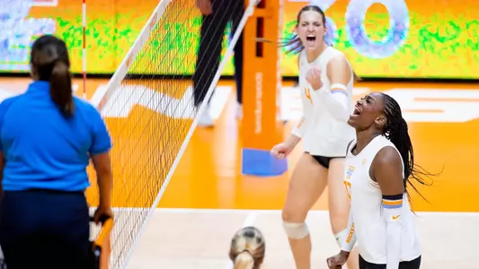 KNOXVILLE, TN - September 25, 2024 - Middle blocker Keondreya Granberry #77 of the Tennessee Lady Volunteers during the game between the Alabama Crimson Tide and the Tennessee Lady Volunteers at Food City Center in Knoxville, TN. Photo By Emma Ramsey/Tennessee Athletics