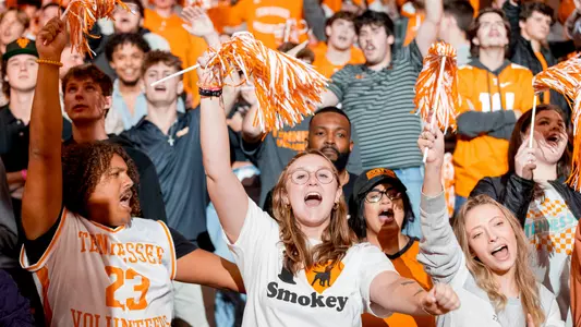 KNOXVILLE, TN - January 06, 2024 - Rocky Top Rowdies during the game between the Ole Miss Rebels and the Tennessee Volunteers at Food City Center in Knoxville, TN. Photo By Andrew Ferguson/Tennessee Athletics