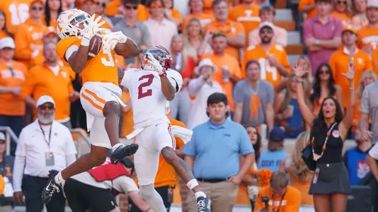 KNOXVILLE, TN - October 19, 2024 - Defensive back Jermod McCoy #3 of the Tennessee Volunteers during the game between the Alabama Crimson Tide and the Tennessee Volunteers at Neyland Stadium in Knoxville, TN. Photo By Ryan Beatty/Tennessee Athletics