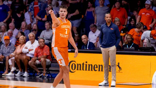 NASSAU, BS - November 21, 2024 - Forward Igor Milicic Jr. #7 of the Tennessee Volunteers during the first round game of the Continental Tire Baha Mar Championship between the Virginia Cavaliers and the Tennessee Volunteers at Baha Mar Resort in Nassau, BS. Photo By Andrew Ferguson/Tennessee Athletics