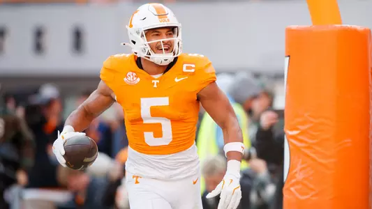 KNOXVILLE, TN - November 23, 2024 - Wide receiver Bru McCoy #5 of the Tennessee Volunteers during the game between the UTEP Miners and the Tennessee Volunteers at Neyland Stadium in Knoxville, TN. Photo By Avery Bane/Tennessee Athletics