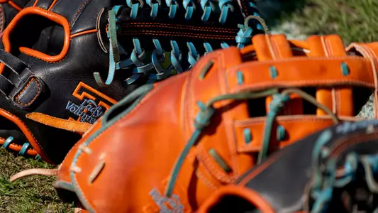 KNOXVILLE, TN - May 19, 2023 - Lady Volunteers logo on gloves during the 2023 NCAA Softball tournament regional game between the Northern Kentucky Norse and the Tennessee Lady Volunteers at Sherri Parker Lee Stadium in Knoxville, TN. Photo By Andrew Ferguson/Tennessee Athletics