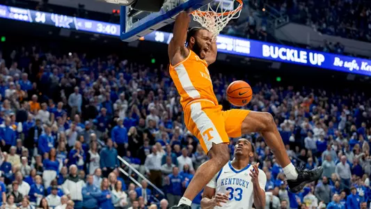LEXINGTON, KY - February 03, 2024 - Guard Josiah-Jordan James #30 of the Tennessee Volunteers during the game between the Kentucky Wildcats and the Tennessee Volunteers at Rupp Arena in Lexington, KY. Photo By Andrew Ferguson/Tennessee Athletics
