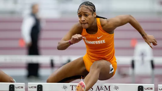 COLLEGE STATION, TX - January 20, 2024 - Myla Greene of the Tennessee Volunteers during the Ted Nelson Invitational at the Faskin Indoor Track and Field Facility in College Station, TX. Photo By Cayce Smith/Tennessee Athletics