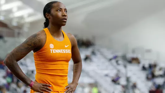 COLLEGE STATION, TX - January 20, 2024 - DaJour Miles of the Tennessee Volunteers during the Ted Nelson Invitational at the Faskin Indoor Track and Field Facility in College Station, TX. Photo By Cayce Smith/Tennessee Athletics