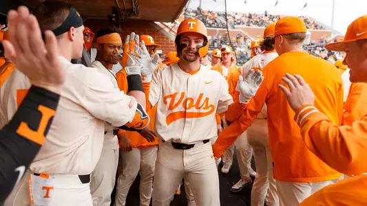 KNOXVILLE, TN - February 25, 2024 - Outfielder Robin Villeneuve #17 of the Tennessee Volunteers during the game between the Albany Great Danes and the Tennessee Volunteers at Lindsey Nelson Stadium in Knoxville, TN. Photo By Ian Cox/Tennessee Athletics