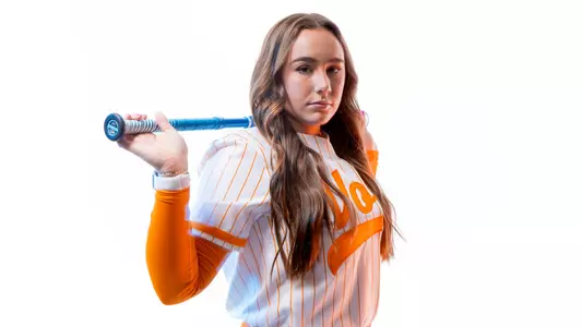 KNOXVILLE, TN - January 18, 2024 - Outfielder Gabby Leach #55 of the Tennessee Lady Volunteers portrait taken during Photo Day in Knoxville, TN. Photo By Andrew Ferguson/Tennessee Athletics