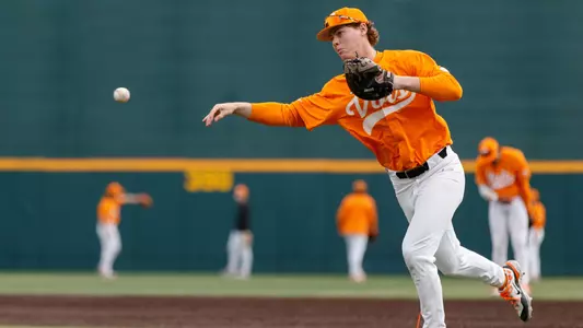 KNOXVILLE, TN - March 02, 2024 - Infielder Blake Grimmer #36 of the Tennessee Volunteers before the game between the Bowling Green Falcons and the Tennessee Volunteers at Lindsey Nelson Stadium in Knoxville, TN. Photo By Cayce Smith/Tennessee Athletics
