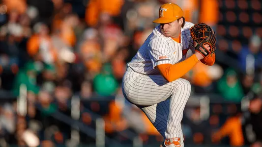 KNOXVILLE, TN - March 19, 2024 - Pitcher Dylan Loy #37 of the Tennessee Volunteers during the game between the Xavier Musketeers and the Tennessee Volunteers at Lindsey Nelson Stadium in Knoxville, TN. Photo By Cayce Smith/Tennessee Athletics
