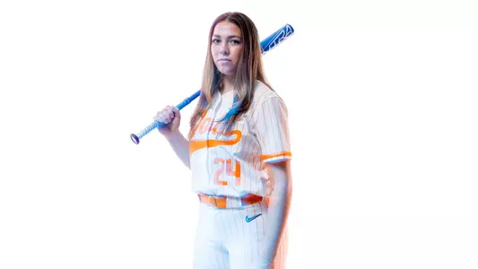 KNOXVILLE, TN - January 18, 2024 - Infielder McKenna Gibson #24 of the Tennessee Lady Volunteers portrait taken during Photo Day in Knoxville, TN. Photo By Andrew Ferguson/Tennessee Athletics