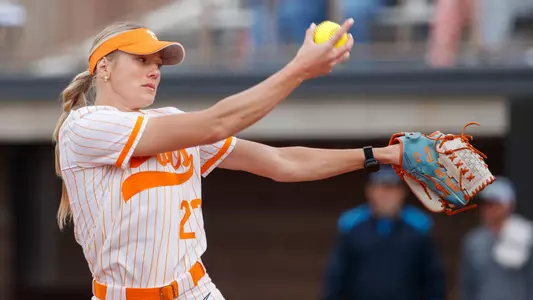KNOXVILLE, TN - March 02, 2024 - Pitcher Karlyn Pickens #23 of the Tennessee Lady Volunteers during the game between the Stetson Hatters and the Tennessee Lady Volunteers at Sherri Parker Lee Stadium in Knoxville, TN. Photo By Emma Corona/Tennessee Athletics