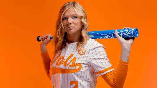 KNOXVILLE, TN - January 18, 2024 - Infielder Laura Mealer #2 of the Tennessee Lady Volunteers portrait taken during Photo Day in Knoxville, TN. Photo By Andrew Ferguson/Tennessee Athletics